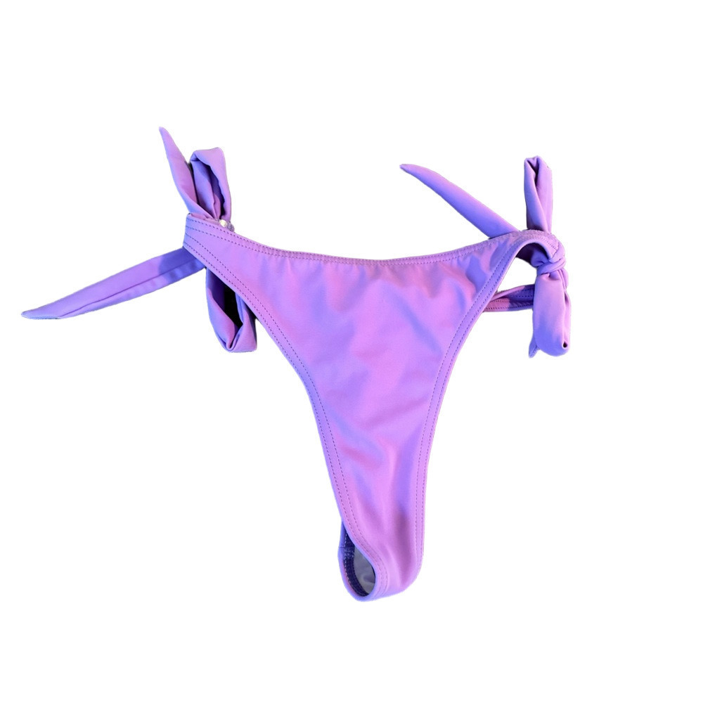 MISSGUIDED PURPLE SIDE TIE THONG BIKINI BOTTOM